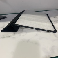 Étui pour tablette Samsung S9 Ultra 14,6 pouces, dos transparent, trois volets, porte-stylet, étui en cuir