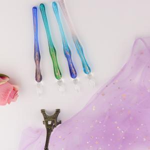 Pluma de Cristal con Diseño Floral, Estilo Pétalo de Jaspe, Juego de Escritura Artística, Pluma Estilográfica - Product Image 6