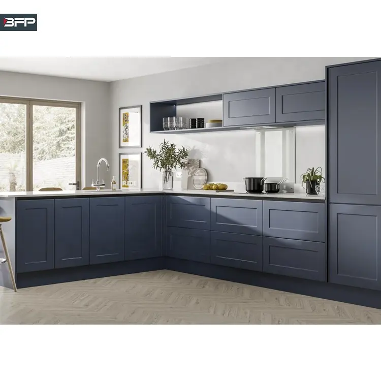 Affordable L Shape Kitchen Unit Cabinets Set Wholesale Complete Melamine Kitchen Units