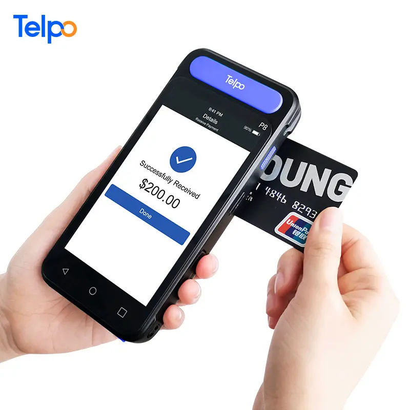 Telpo P8 Android EFTPOS ทางการเงิน PDA เครื่องอ่านบัตรเครดิตธนาคารบนมือถือแบบไร้สาย
