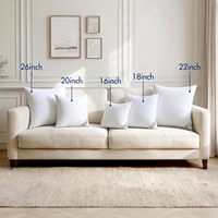 Coussins carrés en polyester 26x26 avec garnissage vierge alternatif, décoratifs, confortables et offrant un bon soutien pour canapé et lit