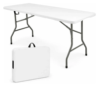 Ensemble de table et chaises pliantes en plastique pour événements, mariages, salles de réception, utilisation en extérieur, design moderne, blanc