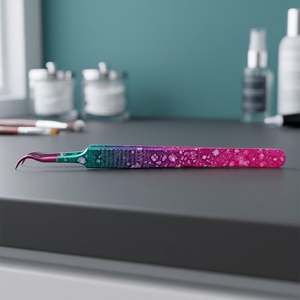 Pince à épiler de précision à pointe incurvée en U, outil de beauté en métal durable pour extensions de cils - Product Image 4