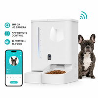 Distributeur automatique de nourriture pour animaux de compagnie intelligent et moderne de 5 L, étanche, avec caméra WiFi, double alimentation, programmable, certifié RoHS, pour chats et chiens