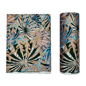 Tela de Algodón Africana con Estampado de Cera, Suave, de Alta Calidad, con Brillo, Tela de Lujo con Estampado de Cera Dorada, 100% Algodón Puro, Colorida - Product Image 5