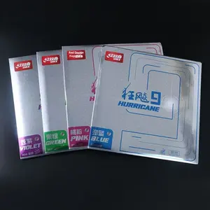 Raqueta de Tenis de Mesa DHS Hurricane 9, Marco de Fibra de Carbono, Duradera, Ecológica, Resistente, Rojo, Azul, Verde Fruta, Rosa Melocotón, Deslumbrante - Product Image 1