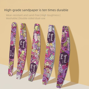 ตะไบเล็บฟองน้ำลายการ์ตูนสีชมพูม่วง อุปกรณ์ขัดแต่งเล็บมืออาชีพ - Product Image 2