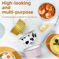 Mini moules à gâteaux jetables, porte-cupcakes, supports à bougies en aluminium, couvercles de cuisson pour micro-ondes, contenants en PP, dorés, qualité alimentaire, logo personnalisé