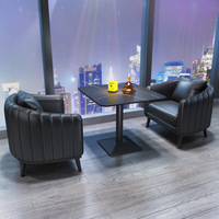 Ensemble de salle à manger rectangulaire café de luxe léger canapé café boutique meubles restaurant chaises et tables ensemble