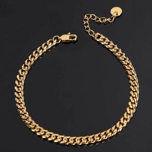 Chaîne de <span class=keywords><strong>cheville</strong></span> vintage à maillons cubains, style bohème, plaquée or 18 carats, en <span class=keywords><strong>acier</strong></span> inoxydable, accessoire de plage pour femmes et filles - Product Image 6