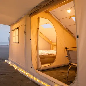 Tenda da spiaggia gonfiabile con tenda da una stanza con tettoia e grondaie in cotone Oxford