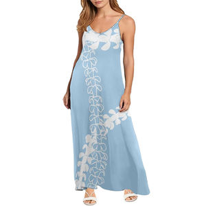 Vestido <span class=keywords><strong>Tropical</strong></span> para Mujer, MOQ Bajo, Ropa Hawaiana Personalizada para Resort, con Logotipo para <span class=keywords><strong>Boutique</strong></span>, Estilo Vacacional - Product Image 2