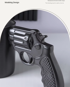 Fabricant chinois, vente en gros : Nouvelle tasse en céramique unique, créative, en forme de pistolet (or et argent), mugs personnalisés faits à la main - Product Image 2
