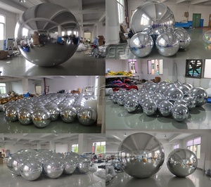 ลูกบอลกระจกเป่าลมพีวีซีสีเงินขนาดยักษ์สำหรับตกแต่งทรงกลมลูกโป่งโครเมี่ยม - Product Image 3