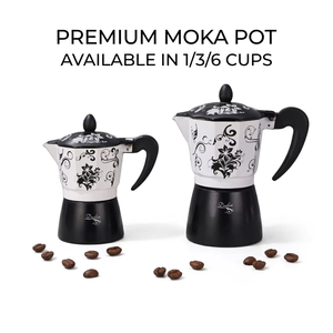 Kingze OEM Cafetière en aluminium pour cuisinière personnalisée 1 3 <span class=keywords><strong>6</strong></span> <span class=keywords><strong>tasses</strong></span> Pot Moka Espresso italien vintage - Product Image 1