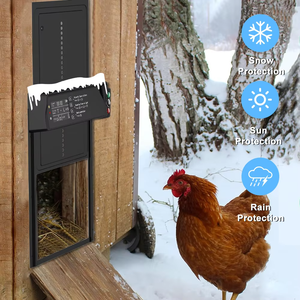 Porte automatique pour poulets à énergie solaire moderne, recharge USB, écologique, 4 modes, minuterie, capteur de lumière, construction en alliage d'aluminium - Product Image 4