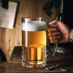 Bán buôn Logo tùy chỉnh dày thêm công suất lớn bia <span class=keywords><strong>Mug</strong></span> với xử lý bia Stein dự thảo bia cốc thủy tinh - Product Image 5