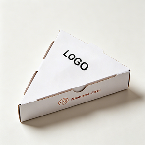 Petite boîte à pizza personnalisée avec logo, boîte d'emballage triangulaire pour pizza, pour chaîne de restaurants - Product Image 1