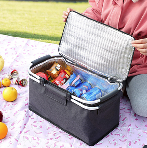 Cesta Térmica Plegable para Picnic, Nevera Portátil con 2 Asas, Bolsa de Almacenamiento para Viajes y Campamentos al Aire Libre - Product Image 2