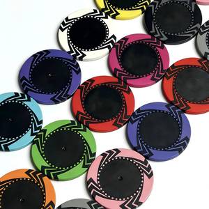Fichas de póker personalizadas con diseño de rayo en zigzag, colores vibrantes, calidad de torneo, fichas de casino de 40 mm y 14 g de arcilla. - Product Image 2