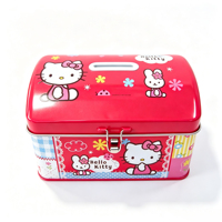 Vente en gros d'usine : Tirelire/Boîte en métal rectangulaire pour enfants avec serrure, en matériaux recyclés, impression personnalisée