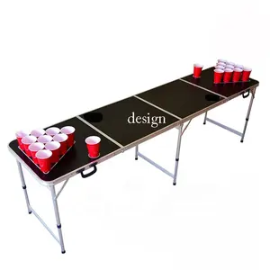최신 판매 디자인 알루미늄 테이블 맥주 탁구, 음료 게임을 위한 복잡한 맥주 탁구 테이블