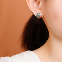 S925 Sterling Silber Jade Perlen Bernstein Silber Ohrringe