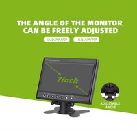 Layar Dashboard Mobil IPS LCD Kustom Pabrik, Dapat Dilipat, 7 Inci, Input Video 2CH, Monitor Mobil dengan Kamera Mundur untuk Truk