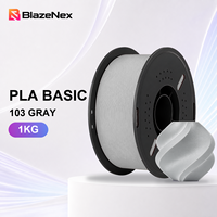 Filament d'impression 3D PLA basique 1,75 mm facile à imprimer, gris, pour prototypage quotidien, BlazeNex, modèles à détails fins, bobine de 1 kg pour Bambu