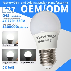 Bombilla LED G45 E27 AC220~240V con Tres Niveles de Atenuación, Pantalla de Plástico Blanca, Índice de Reproducción Cromática Ra80, Bombilla de Bajo Consumo - Product Image 1