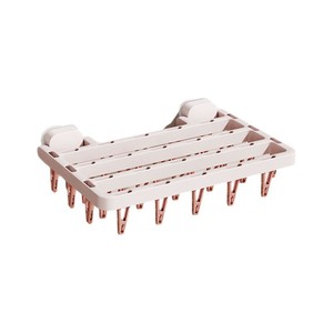 Xinzao Concealable Sock Drying Rack White And Pink Rectangle Multi <b>Clip</b> Hook Type Clothes Organizer Dormitory Student Use - Product Image 1