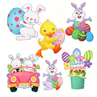 Tableau creux de jardin personnalisé Topiaire de Pâques Décor de lapin de Pâques Signe de jardin en plastique de Pâques Décoration de scène Ornement Emblèmes Signes