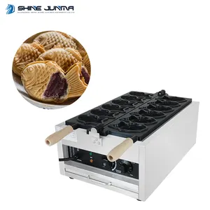 Commerciële Wafel Mini 6 Stuks Vis Vorm Japanse Taiyaki Machine Automatische Taiyaki Machine Elektrische Ijs Taiyaki Machine