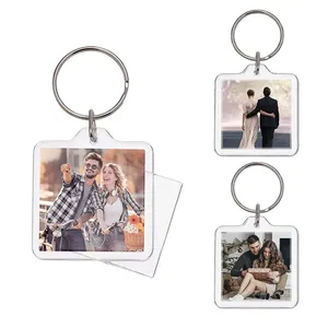 Vòng vuông hình chữ nhật rõ ràng Acrylic chèn ảnh chia Vòng <span class=keywords><strong>Keyring</strong></span> - Product Image 4