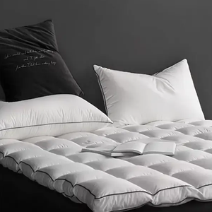 Breathable recycled polyester memory foam queen size dual layer soft down mattress topper
