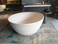 Baignoires en ciment de forme ronde en gros, baignoire en ciment pour la maison