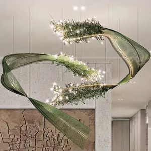 Lustre sur mesure pour hall d'hôtel, salle de banquet et chambre d'exposition à Guangzhou – Décoration artistique et modélisation personnalisée - Product Image 2