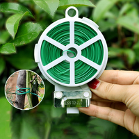 K253 Attache de jardin torsadée 50/100/200m, fil réutilisable vert enduit, câble de jardinage, fixateur pour greffage de légumes et plantes grimpantes