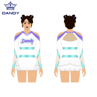 Haute qualité Applique Logo Cheerleading uniforme ensembles jeunesse danse jupes Spandex diamants Cheer compétition porter