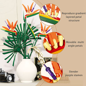 Ensemble de blocs de construction en forme de fleur d'oiseau de paradis, 530 pièces, jouets de décoration pour la maison, bricolage, décoration de la maison, compétences motrices fines, cadeau éducatif pour enfants - Product Image 3