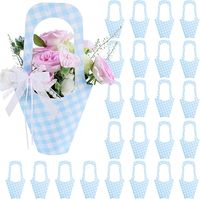 Sacs fourre-tout à fleurs en papier à carreaux, emballage cadeau pour fleuristes pour mariage et fête de fiançailles