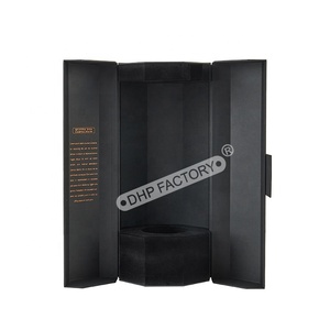 Handmade Rigid Cardboard Paper Custom Luxury Cylinder Round Champagne Glass Bottle Gift Box Packaging