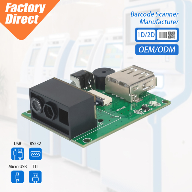 Factory Price 2D CMOS Barcode Scanner Module Fixed Mount QR Code Reader CE FCC ROHS Scanning Engine with TTL/RS232/USB Interface
