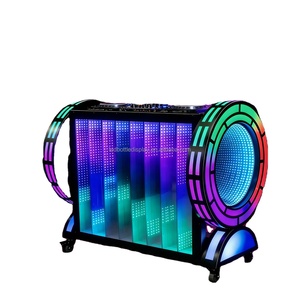 โต๊ะบูธเคลื่อนที่พร้อมไฟ LED สีสันสดใสแบบ Abyss สำหรับดีเจไนท์คลับ พร้อมขาตั้งแล็ปท็อป ควบคุมผ่านมือถือได้ - Product Image 1