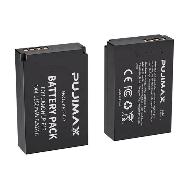 PUJIMAX 7.4V 1150mAh LP-E12 Battery for Canon EOS 100D Rebel SL1 Kiss X7 DSLR EOS M EOS M2 EOS M10 EOS M100 Mirrorless Camera