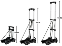 Chariot de courses pliable robuste et portable avec roues pour cuisine, armoire, salle de bain, garage, extérieur et chaussures