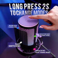 Microphone à condensateur ME6S Type-C avec trépied, micro de gaming RGB, réduction de bruit ENC pour PC de bureau, streaming en direct, filaire