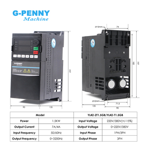 Moteur de broche refroidi par eau G-penny 1,5 kW ER16 D80, onduleur 1,5 kW <span class=keywords><strong>FL</strong></span> YL42, support 80 mm, pompe à eau 75 W pour machine de fraisage CNC - Product Image 4