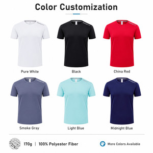 T-shirt personnalisé avec logo, 100% polyester, séchage rapide, 170g, performance, sport, gym, tee-shirt réfléchissant pour la course à pied, marque privée, vente en gros - Product Image 4