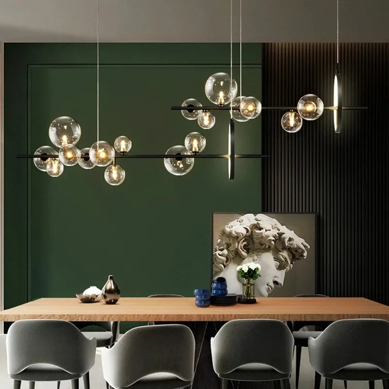 7 Hesds Nordic Glass Modern Simple Home Indoor Ceiling Lights Corridor Bedroom Pendant Light Chandelier